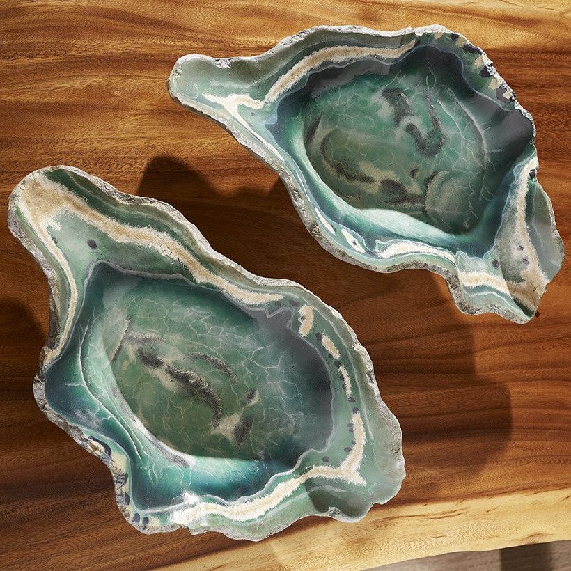 Phillips Collection Cast Onyx Fluorite Bowl, Faux Finish, Small - Image 3