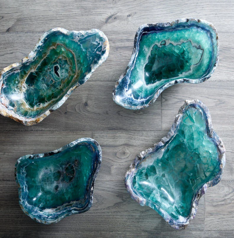 Phillips Collection Cast Onyx Fluorite Bowl, Faux Finish, Small - Image 4
