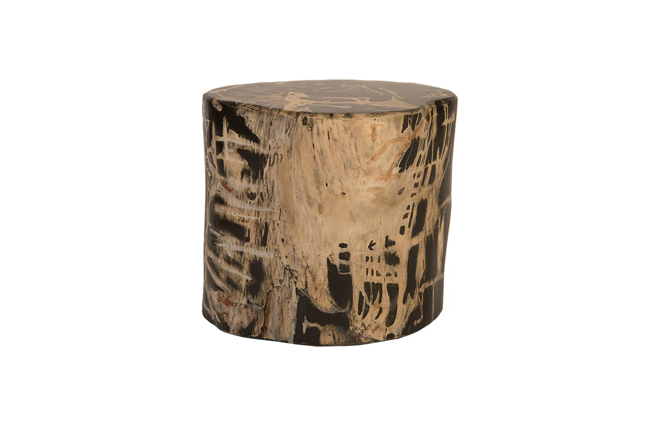 Phillips Collection Cast Petrified Wood Stool, Resin