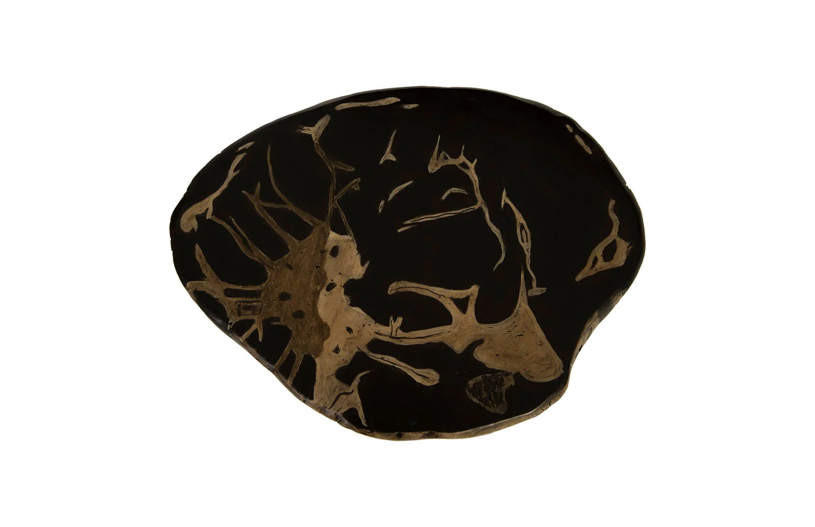 Phillips Collection Cast Petrified Wood Stool, Resin - Image 2