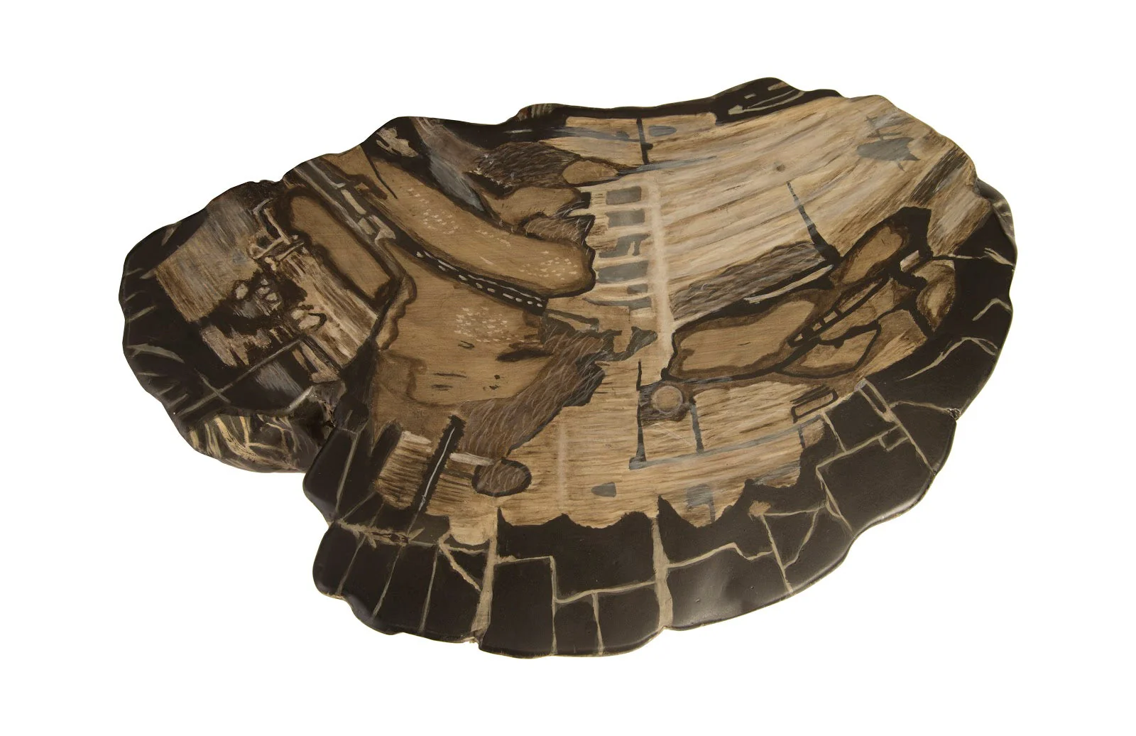 Phillips Collection Cast Petrified Wood Stool, Resin - Image 2