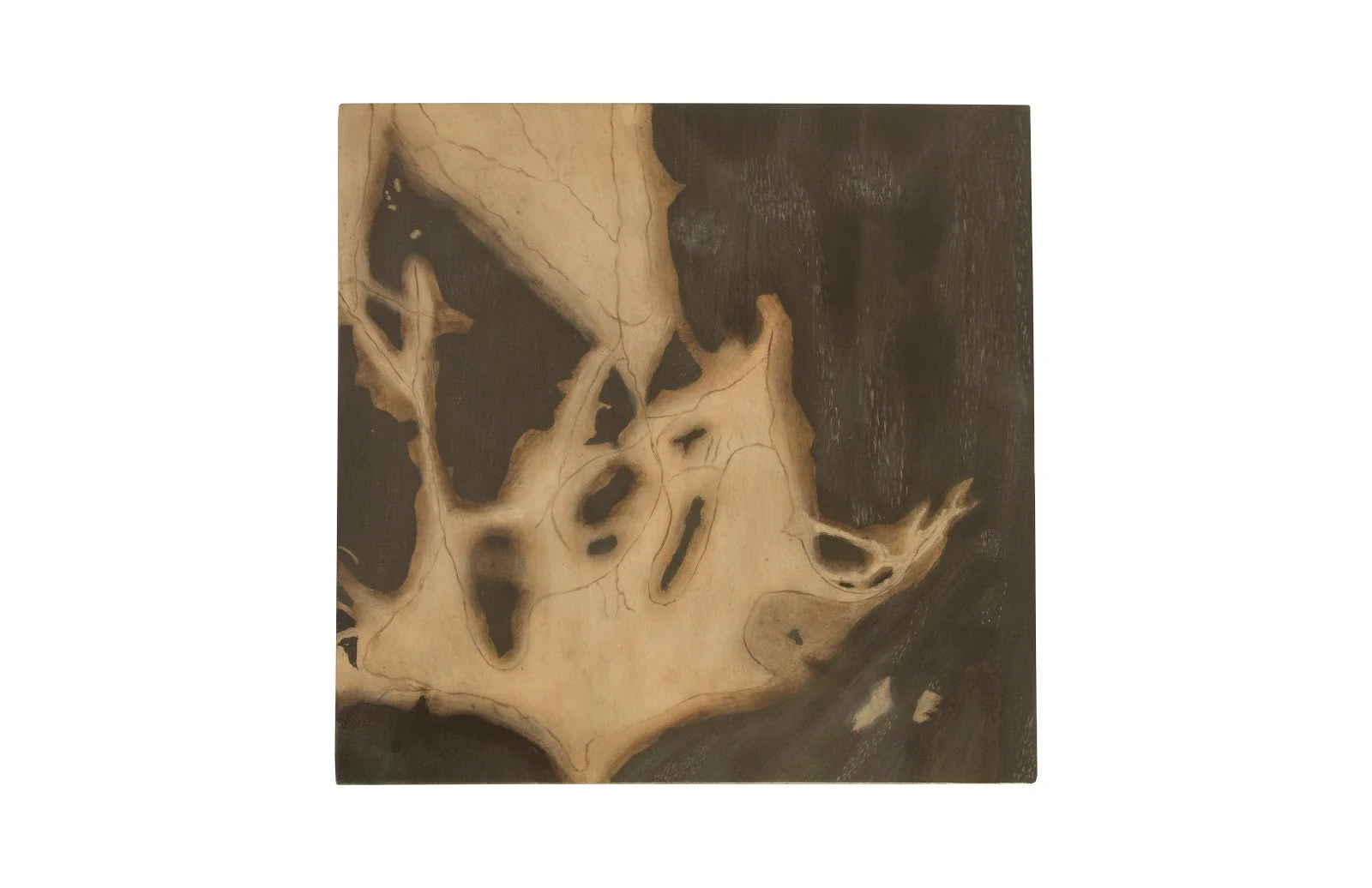 Phillips Collection Cast Petrified Wood Stool, Resin, Square - Image 2