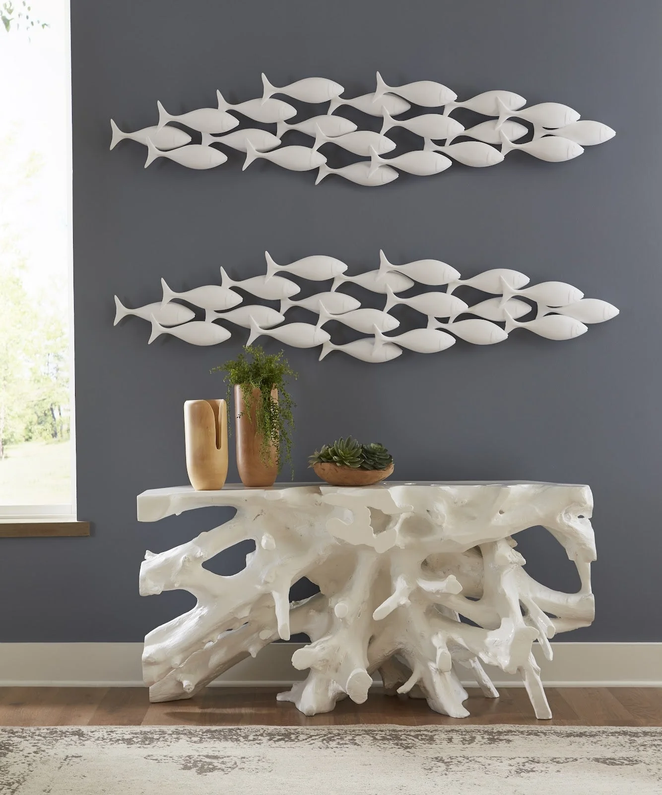 Phillips Collection Cast Root Console Table, Gel Coat White - Image 4