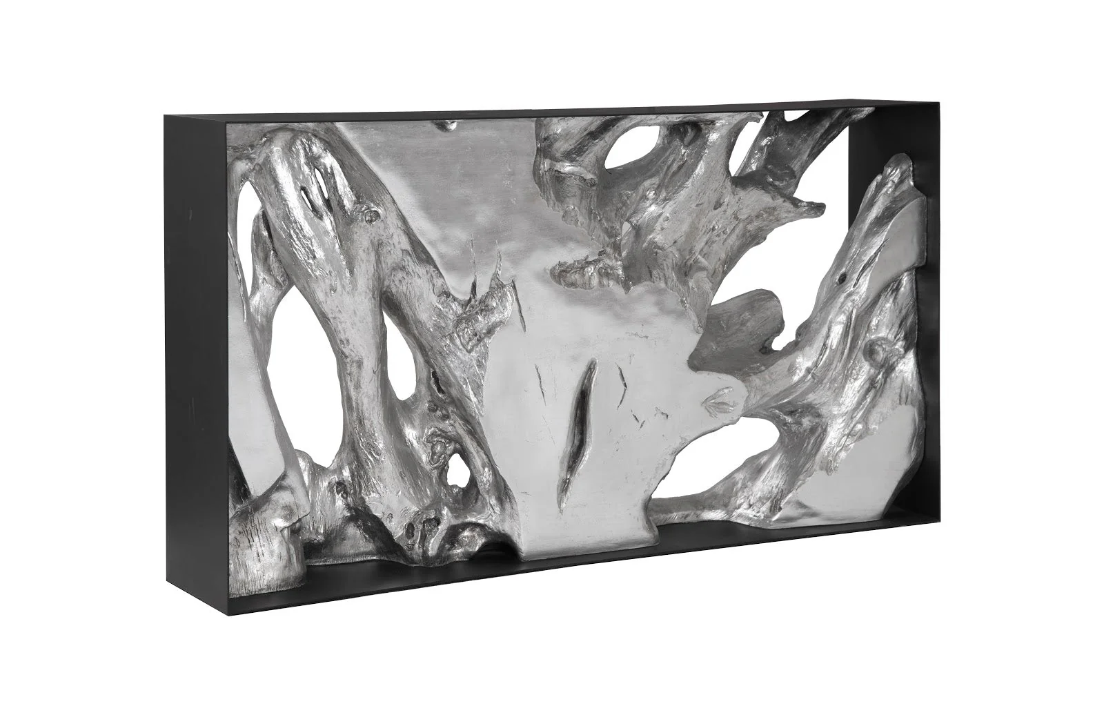 Phillips Collection Cast Root Console Table, Resin, Silver Leaf - Image 2