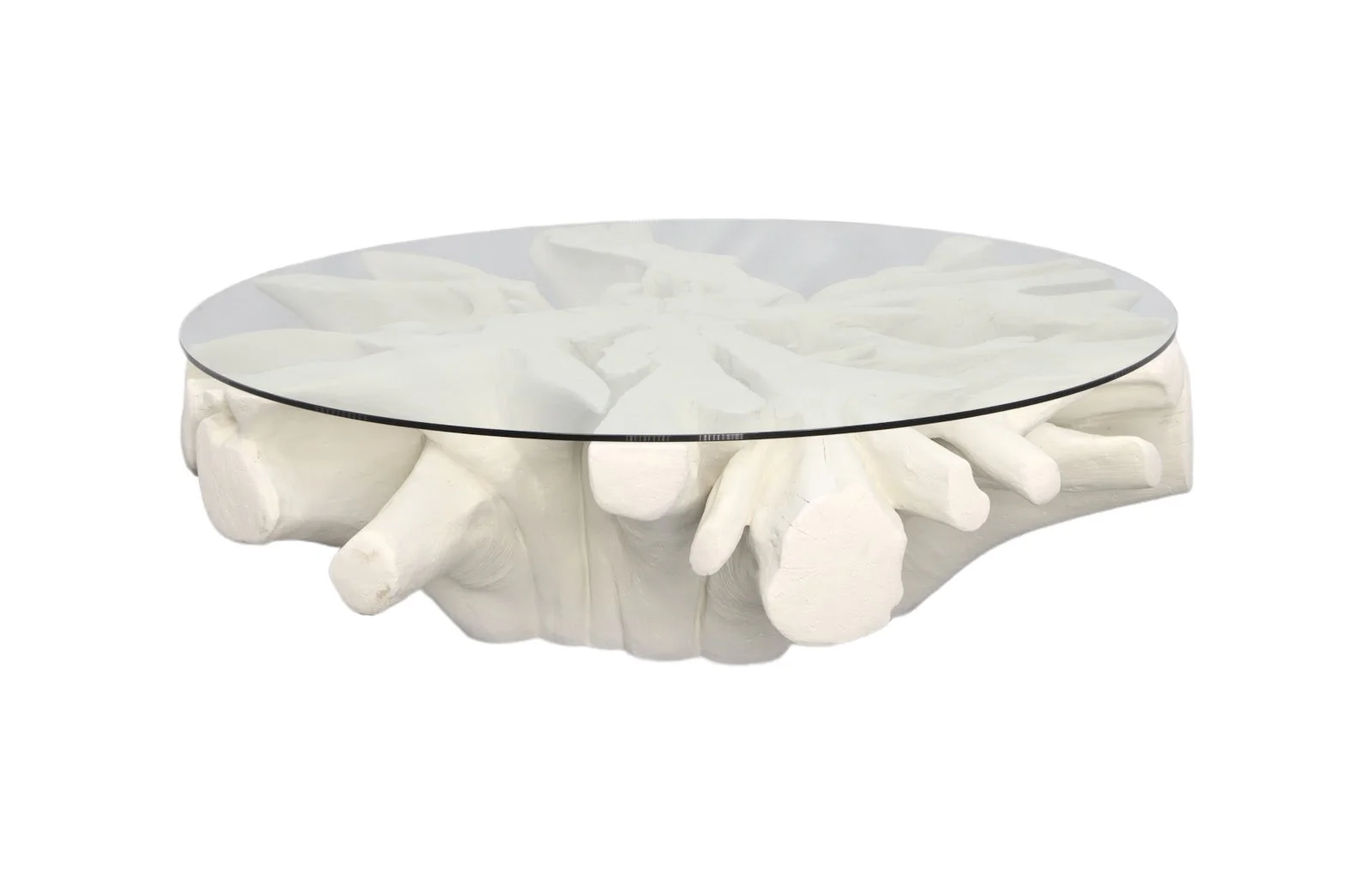Phillips Collection Sono Cast Root Coffee Table, Round, Roman Stone
