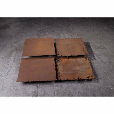 Phillips Collection Cast Square Oil Drum Wall Tiles, Resin, Rust Finish, Set of 4 - Image 2