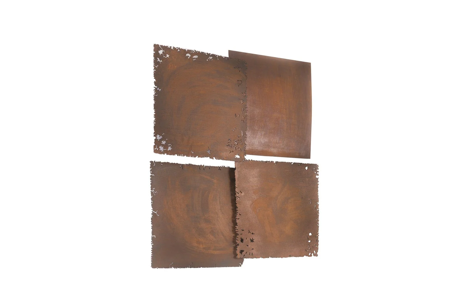 Phillips Collection Cast Square Oil Drum Wall Tiles, Resin, Rust Finish, Set of 4 - Image 3
