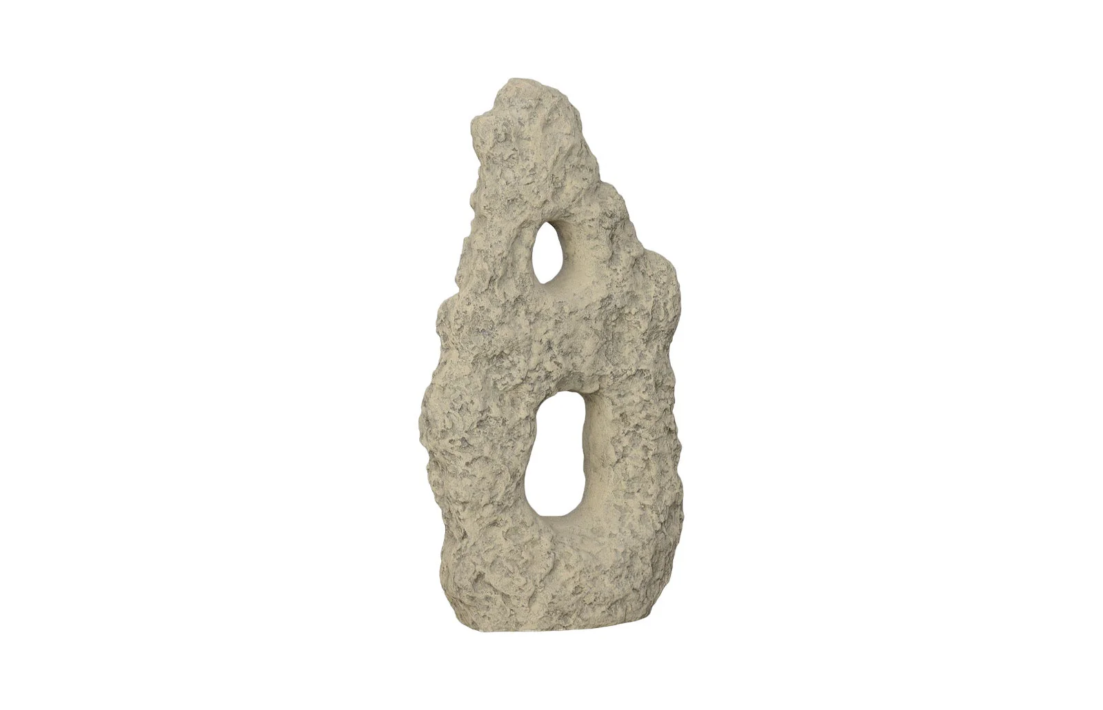 Phillips Collection Cast Stone Table Top Sculpture, Double Hole, Roman Stone - Image 2