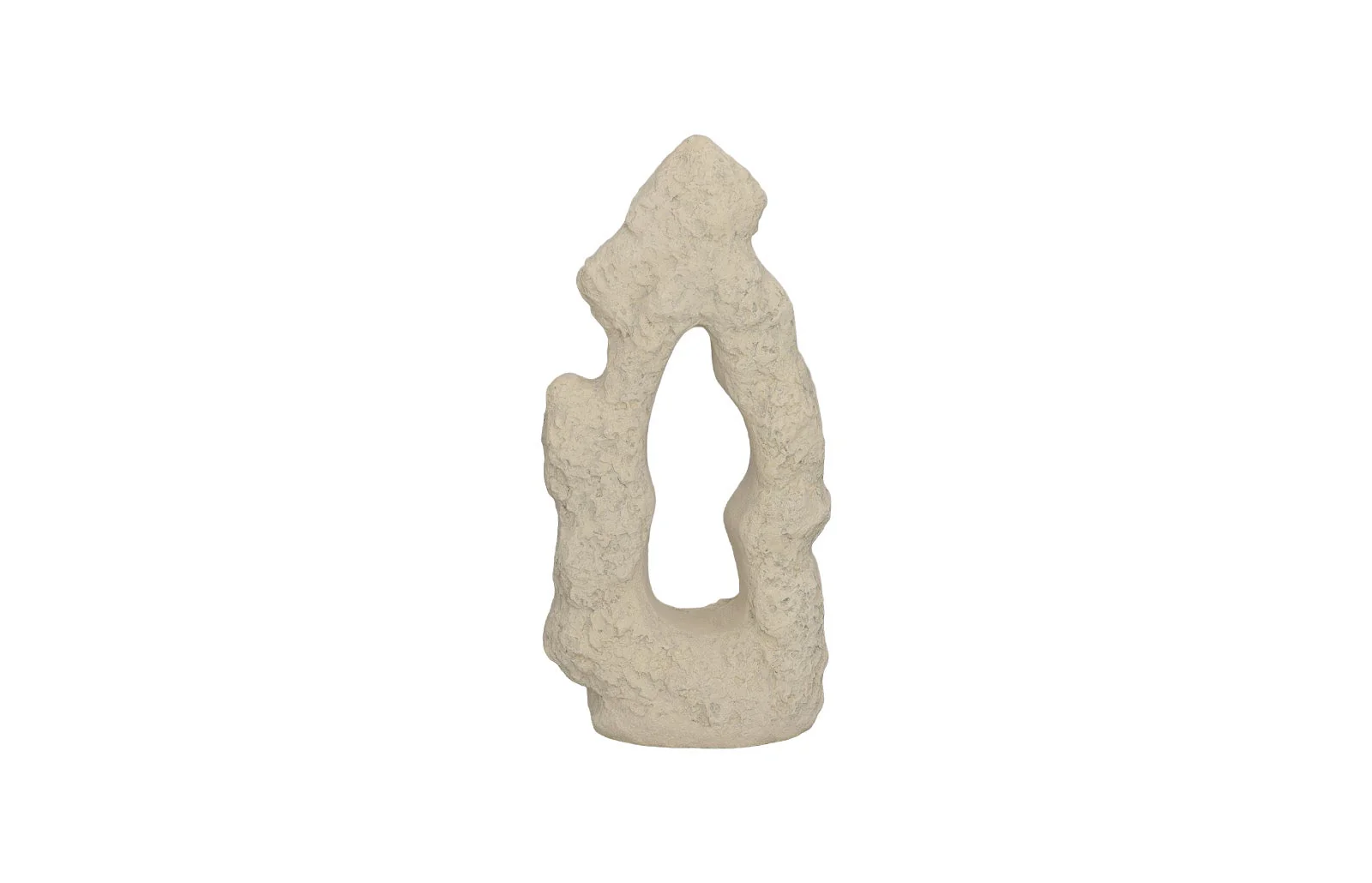 Phillips Collection Cast Stone Table Top Sculpture, Single Hole, Roman Stone