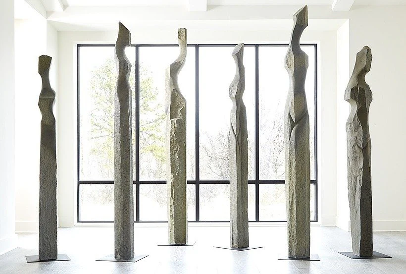 Phillips Collection Cast Women Sculptures, A , Colossal, Splinter Stone Finish - Image 2