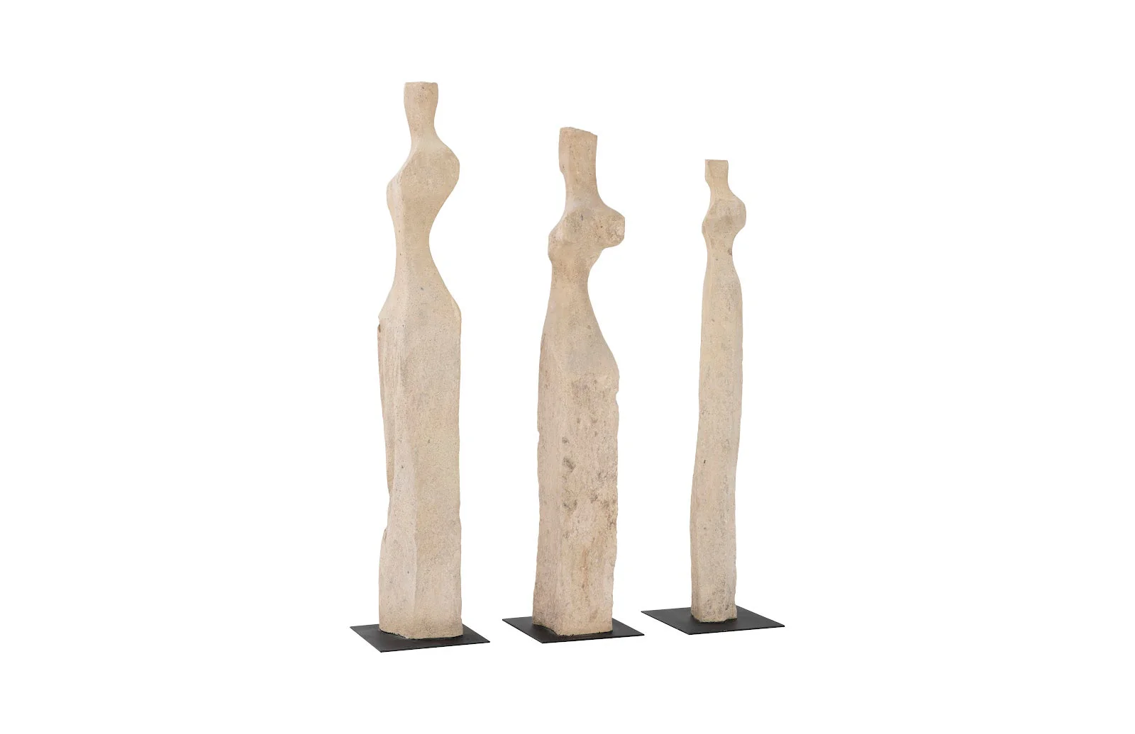 Phillips Collection Cast Women Sculptures, Roman Stone, Set of 3 - Image 2
