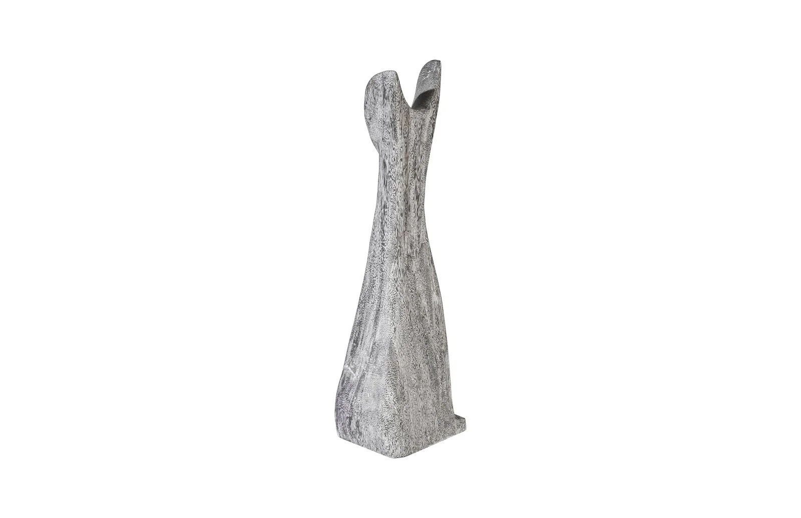 Phillips Collection Cat Sculpture, Small, Chamcha Wood, Gray Stone Finish - Image 2