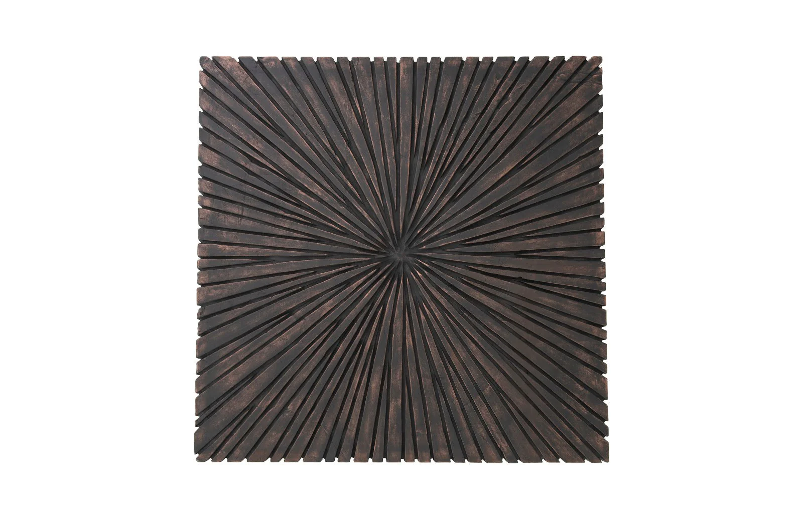 Phillips Collection Chainsaw Coffee Table, Square, Black Iron Cross Base, Black/Copper - Image 3