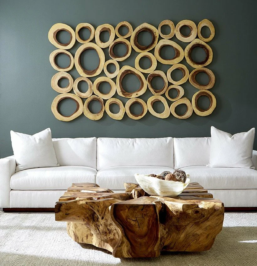 Phillips Collection Chuleta Rings Wall Art, Chamcha Wood, Rectangular - Image 2