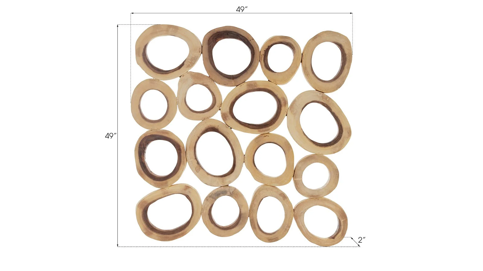 Phillips Collection Chuleta Rings Wall Art, Chamcha Wood, Square, LG - Image 3