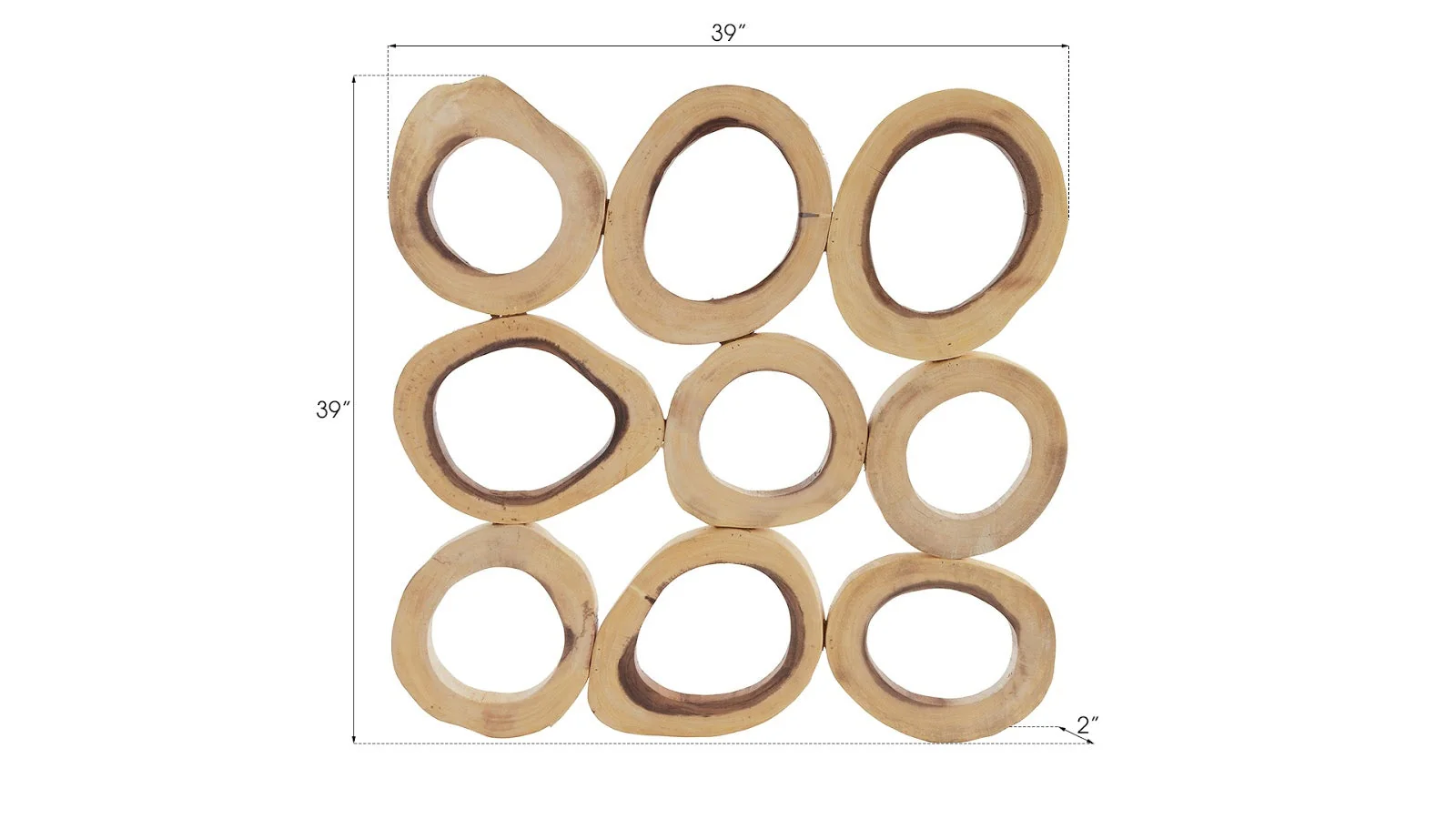 Phillips Collection Chuleta Rings Wall Art, Chamcha Wood, Square, SM - Image 3