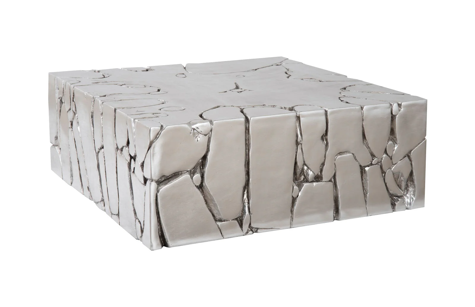 Phillips Collection Chunk Square Silver Coffee Table - Image 3