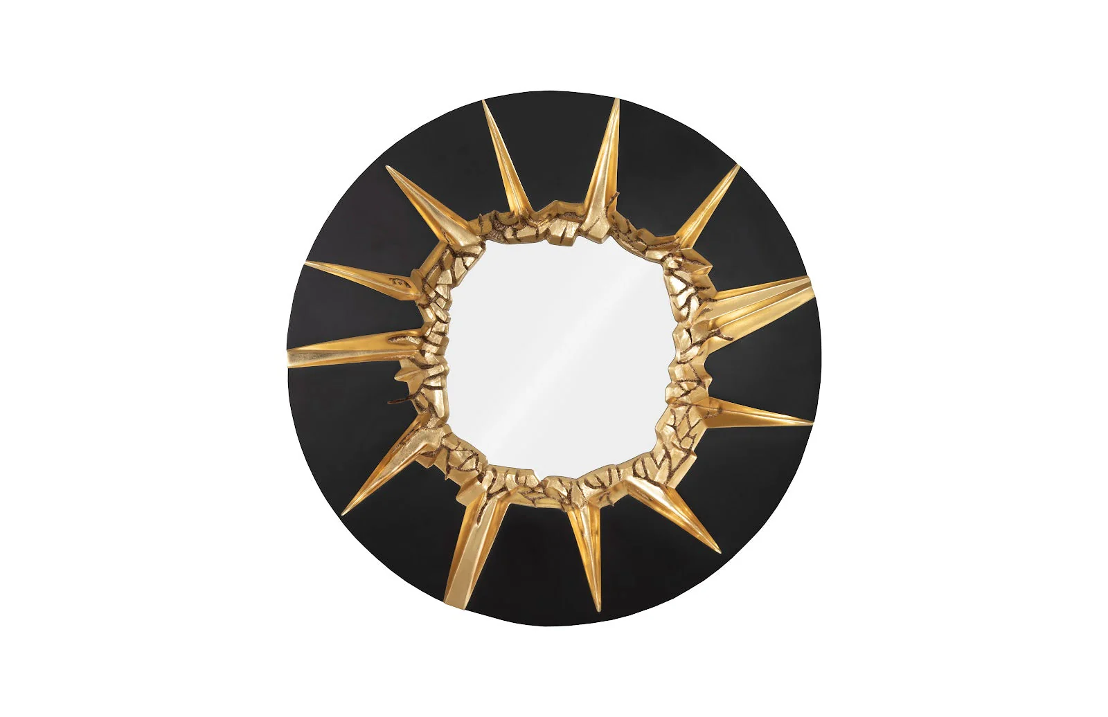 Phillips Collection Circular Cracked Mirror, Black & Gold