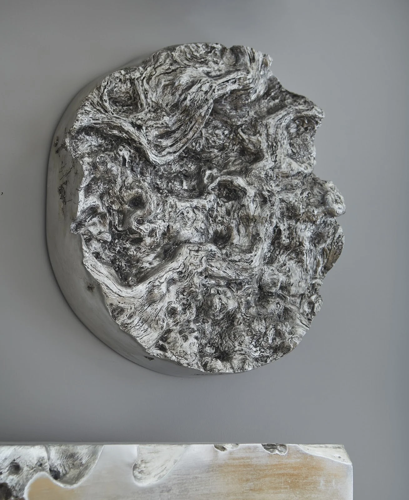Phillips Collection Colossal Cast Root Swirling Wall Sculpture - Image 3