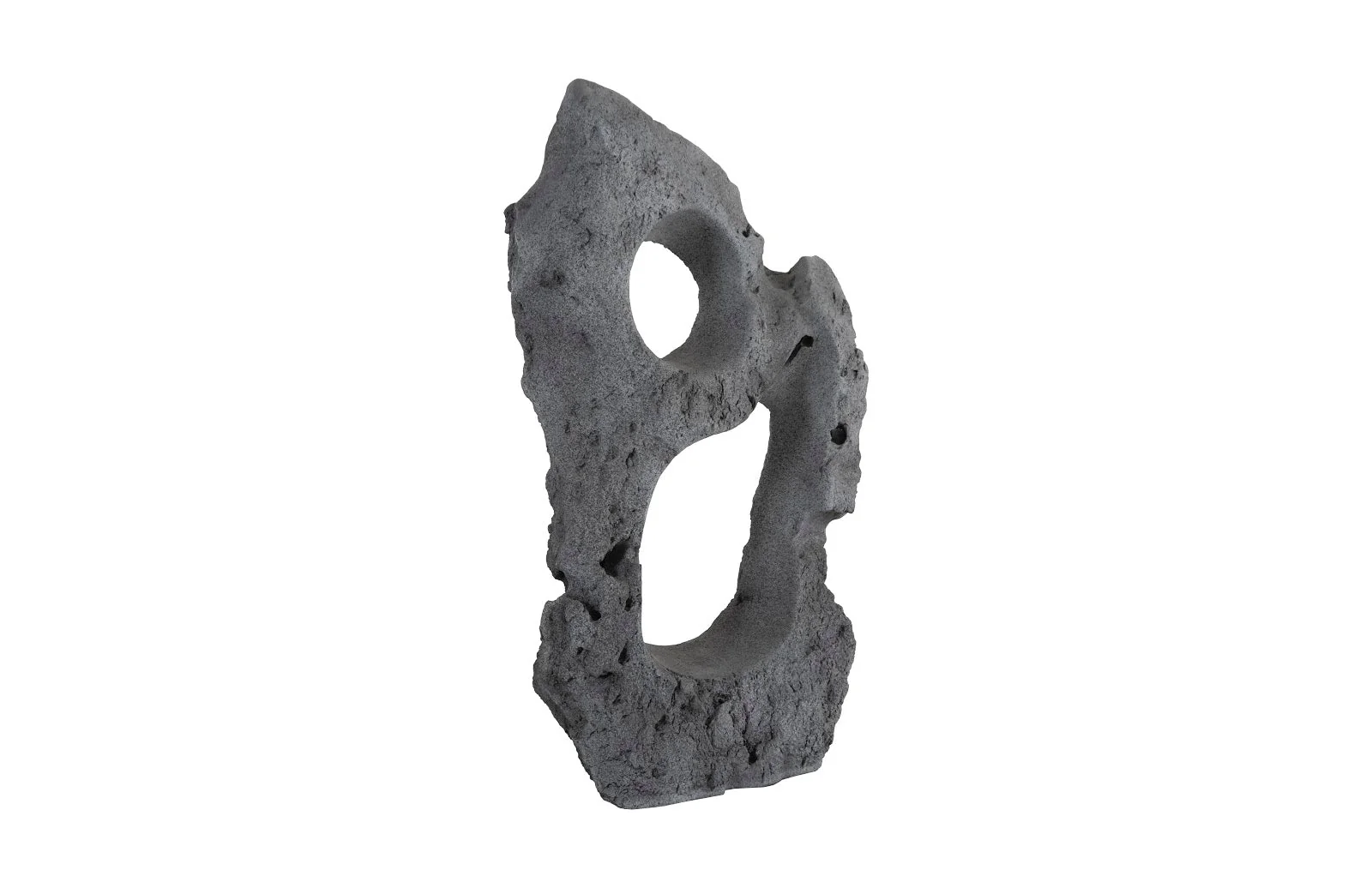 Phillips Collection Colossal Cast Stone Sculpture, Two Holes, Charcoal Stone - Image 3