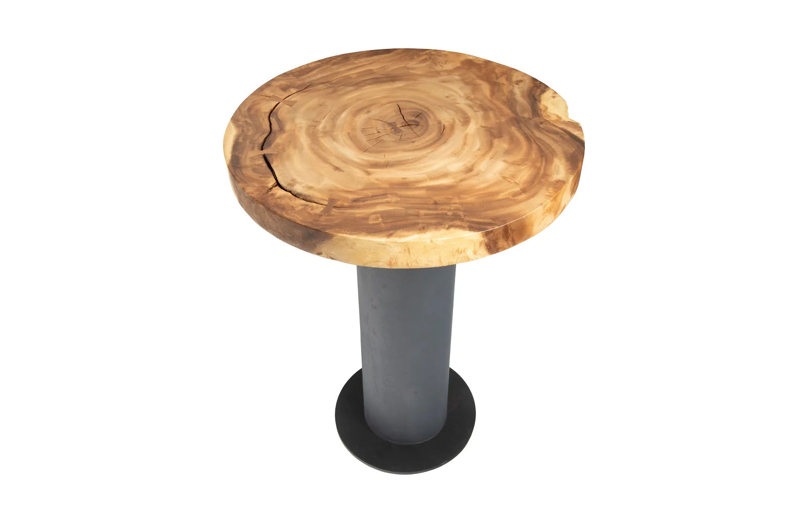 Phillips Collection Concrete Bar Table, Chamcha Wood Top - Image 4