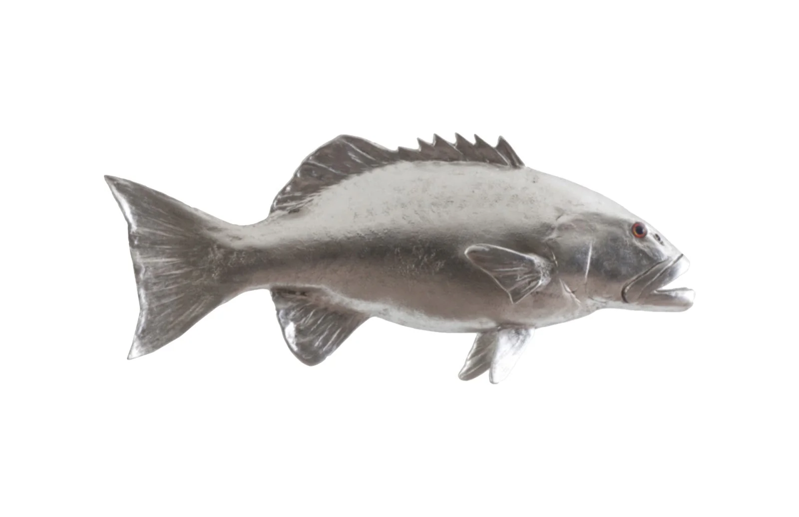Phillips Collection Coral Trout Fish Wall Sculpture, Resin, Silver Leaf