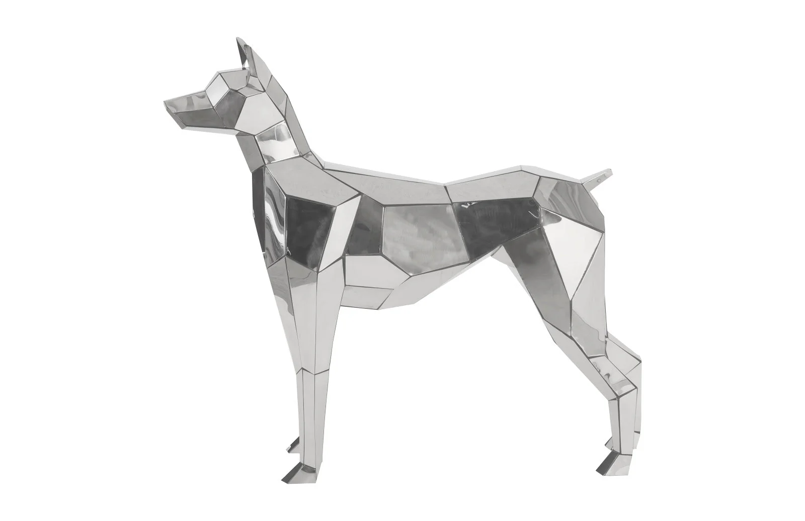 Phillips Collection Crazy Cut Dog, Stainless Steel, Silver