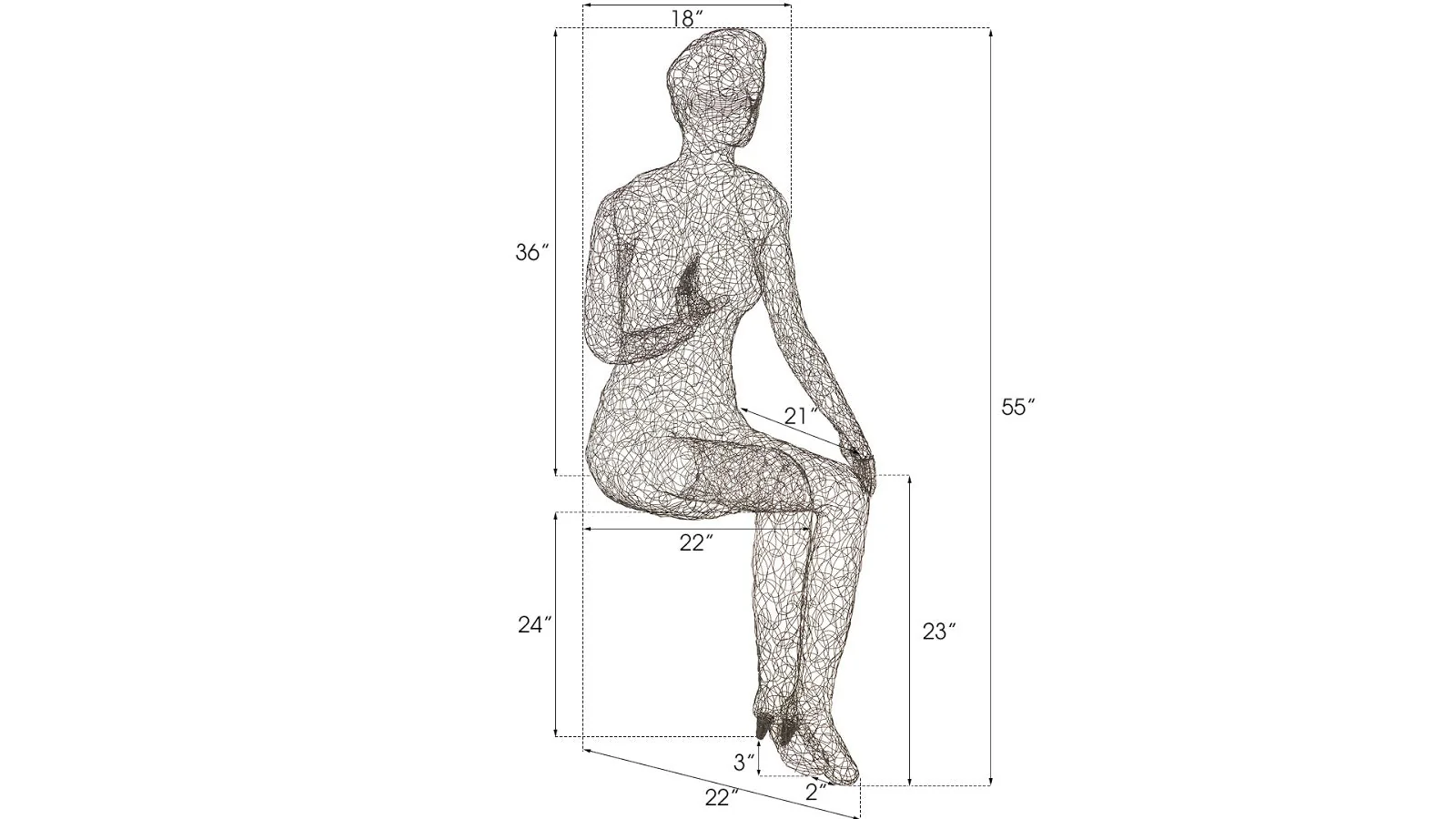 Phillips Collection Crazy Wire Lounging Female - Image 7