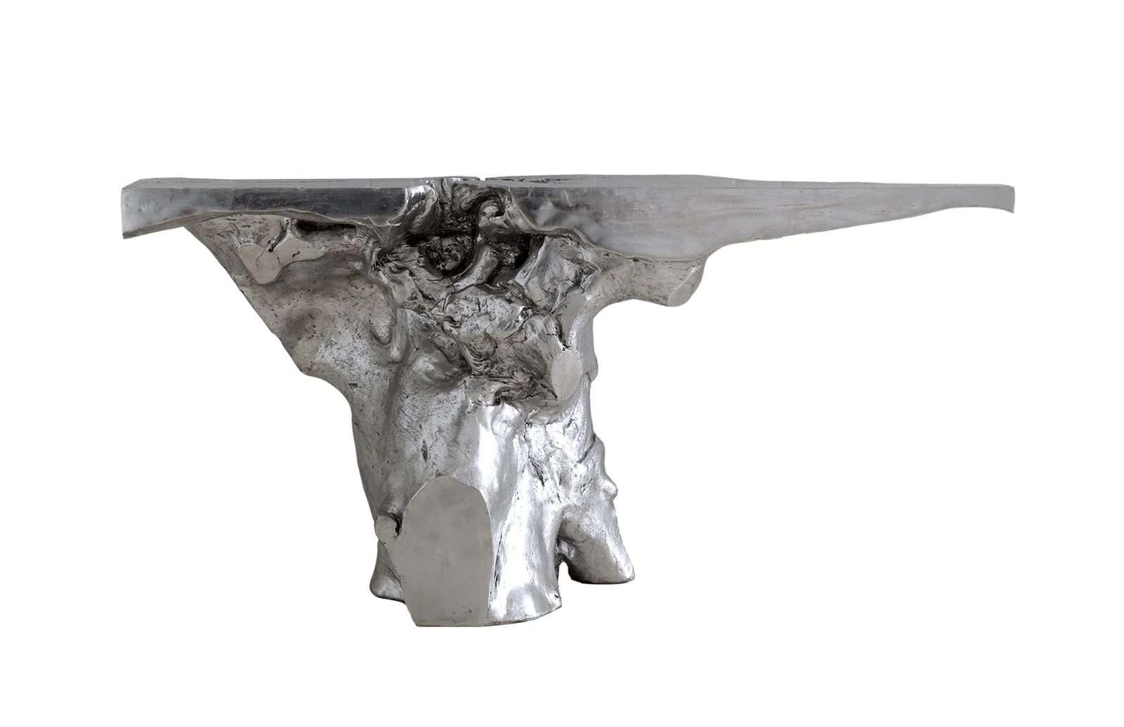 Phillips Collection Crown Console, Silver Leaf