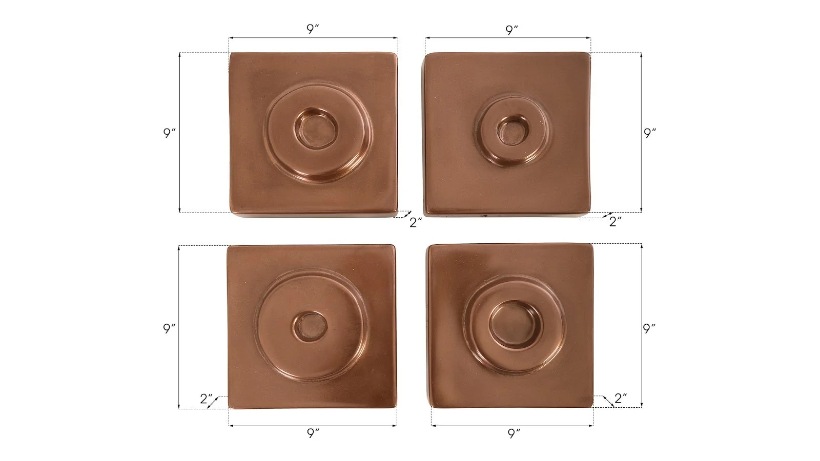 Phillips Collection Cuadritos Wall Tiles, Set of 4, Polished Copper - Image 4