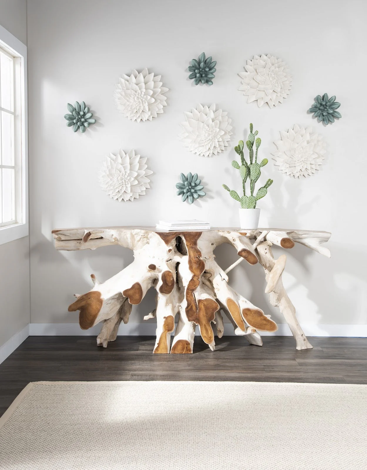 Phillips Collection Dahlia Flower Wall Art, White Stone - Image 6
