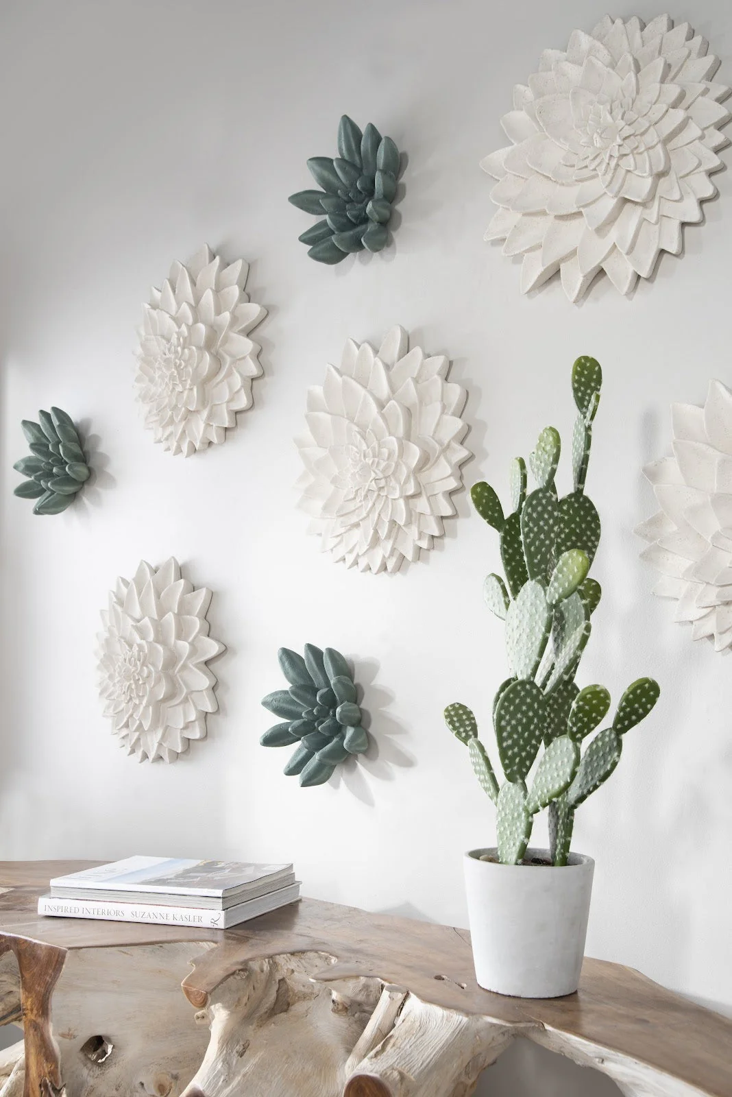 Phillips Collection Dahlia Flower Wall Art, White Stone - Image 8