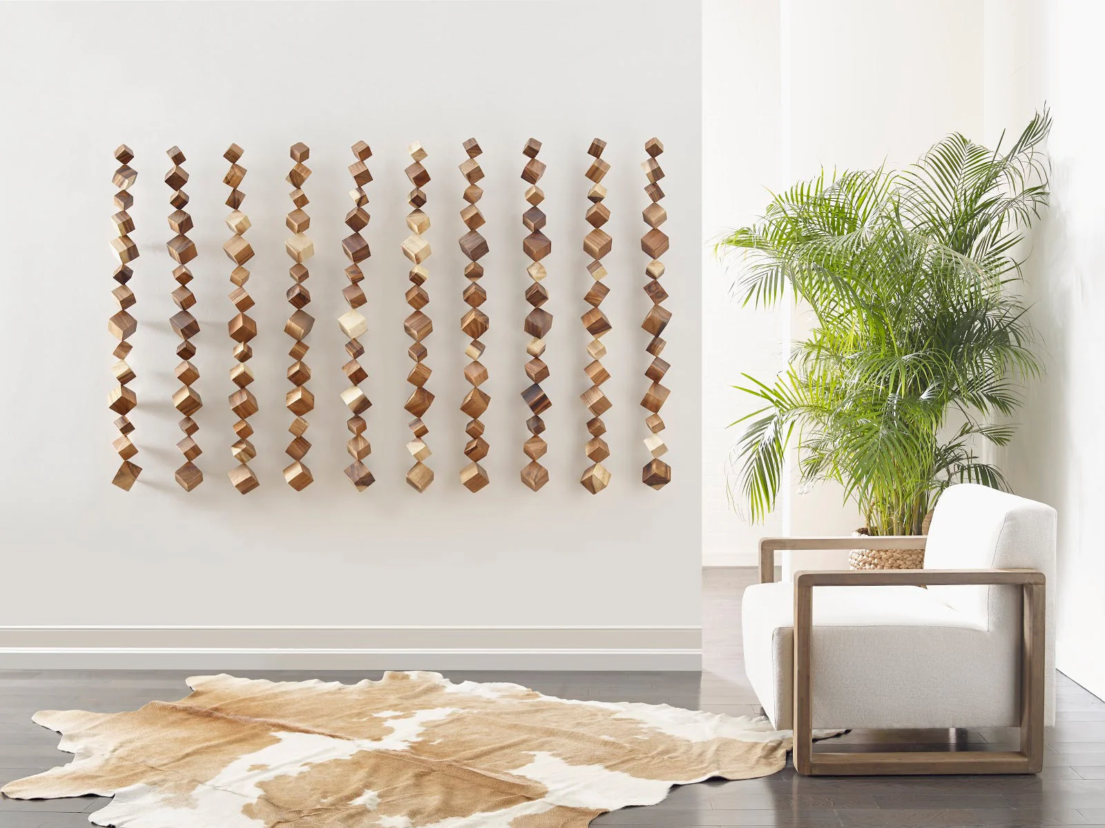 Phillips Collection Dice Wall Art, Chamcha Wood, Natural - Image 3