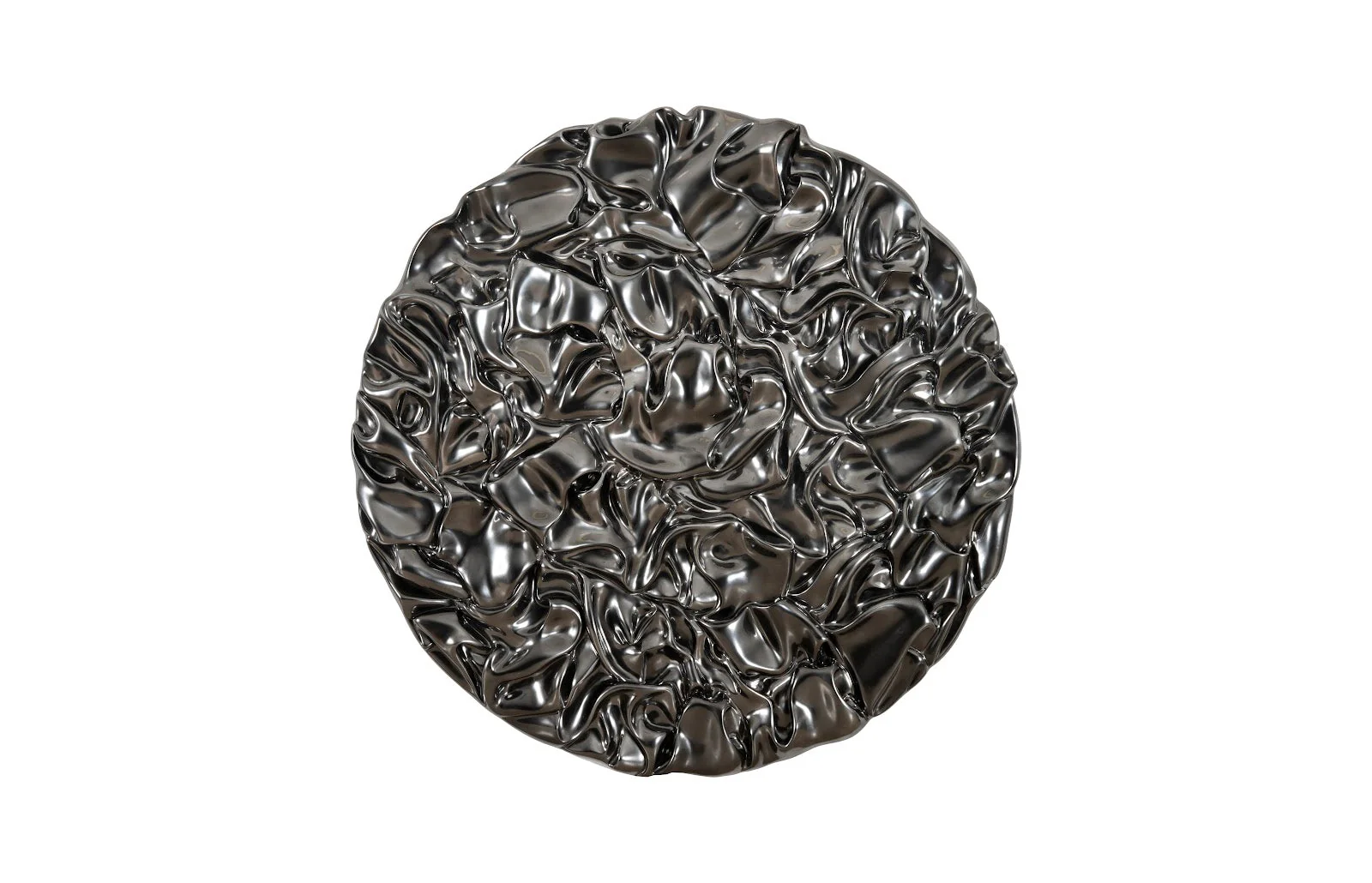 Phillips Collection Drape Wall Art, Round, Liquid Silver