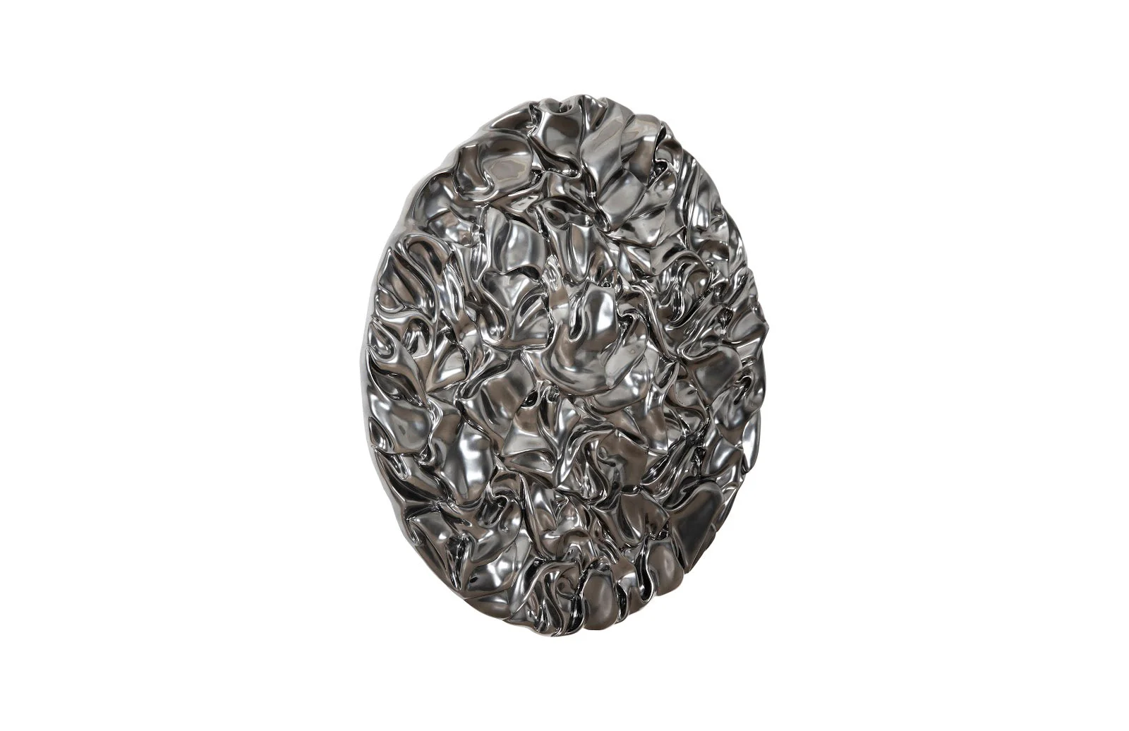 Phillips Collection Drape Wall Art, Round, Liquid Silver - Image 2