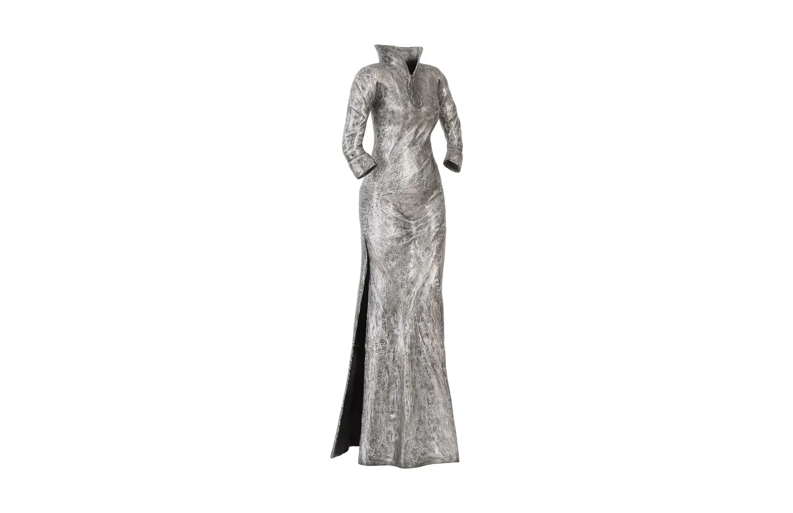 Phillips Collection Dress Sculpture, Long Sleeves, Black/Silver, Aluminum