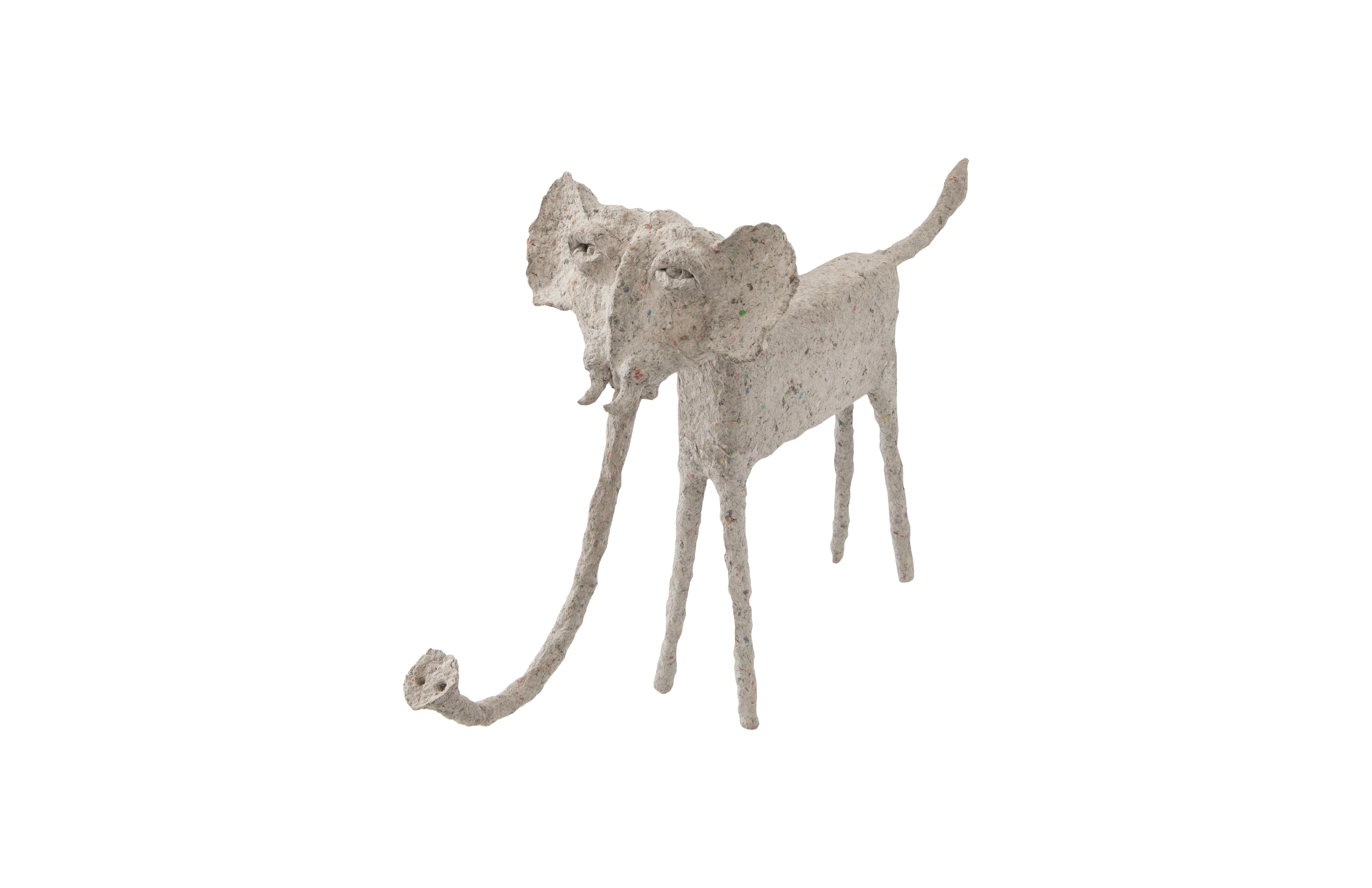 Phillips Collection Elephant, Sculpted Animal, Trunk Down, Paper Mache