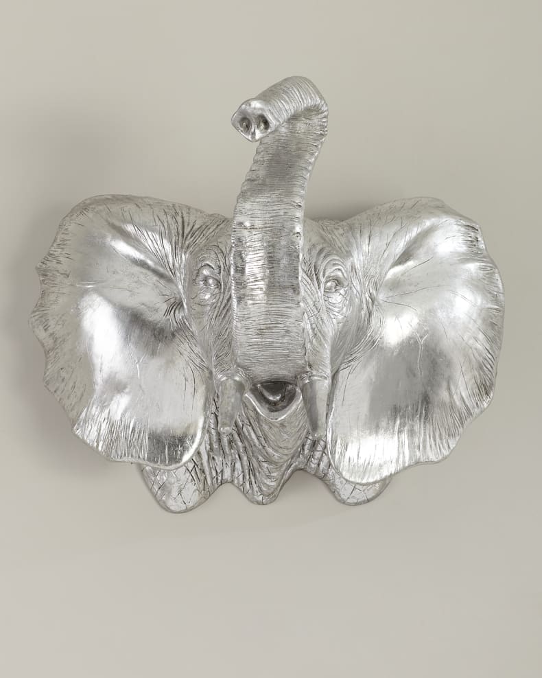 Phillips Collection Elephant Wall Art, Resin, Silver Leaf - Image 4