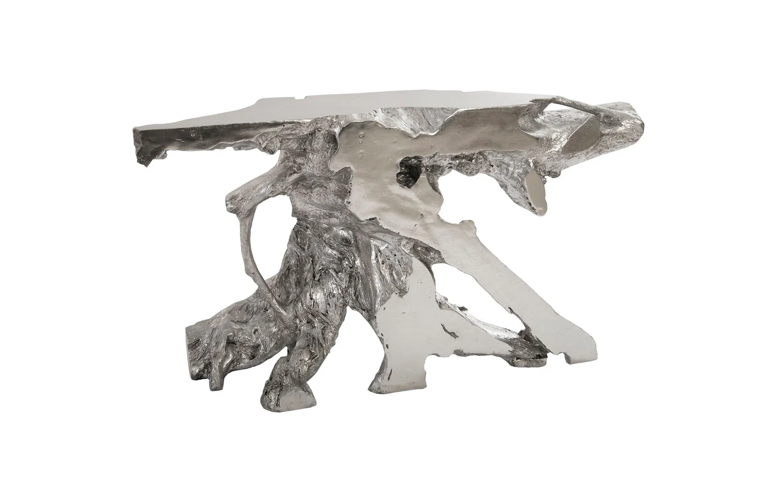 Phillips Collection Eli Freeform Console Table, Silver Leaf