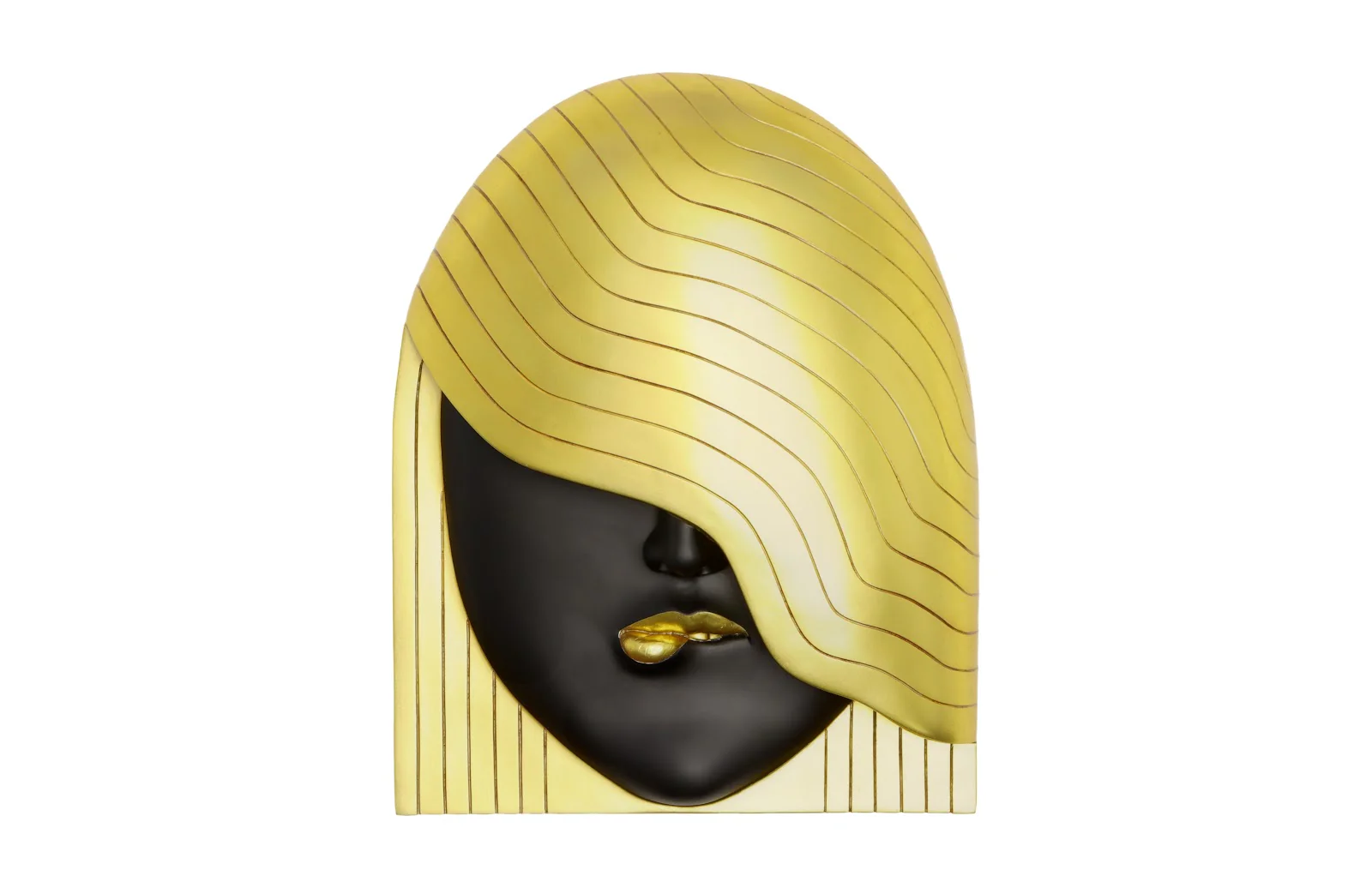 Phillips Collection Fashion Faces Wall Art, Large, Her Left Wave, Black and Gold