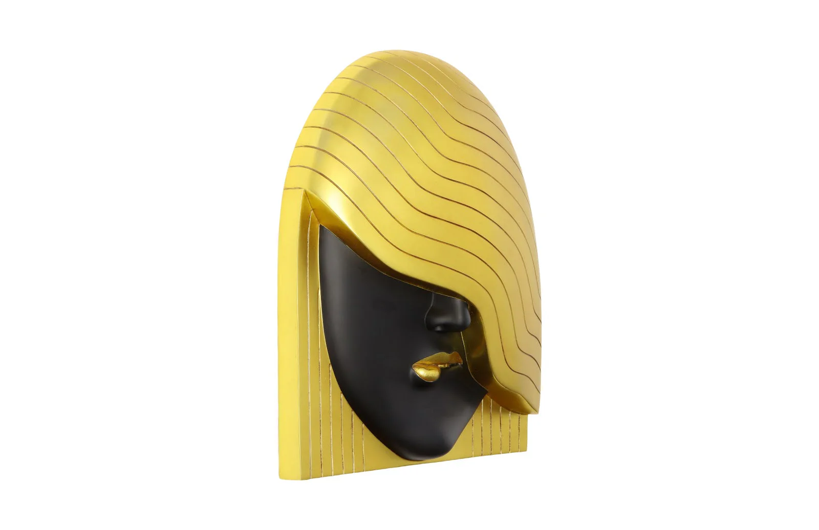 Phillips Collection Fashion Faces Wall Art, Large, Her Left Wave, Black and Gold - Image 2