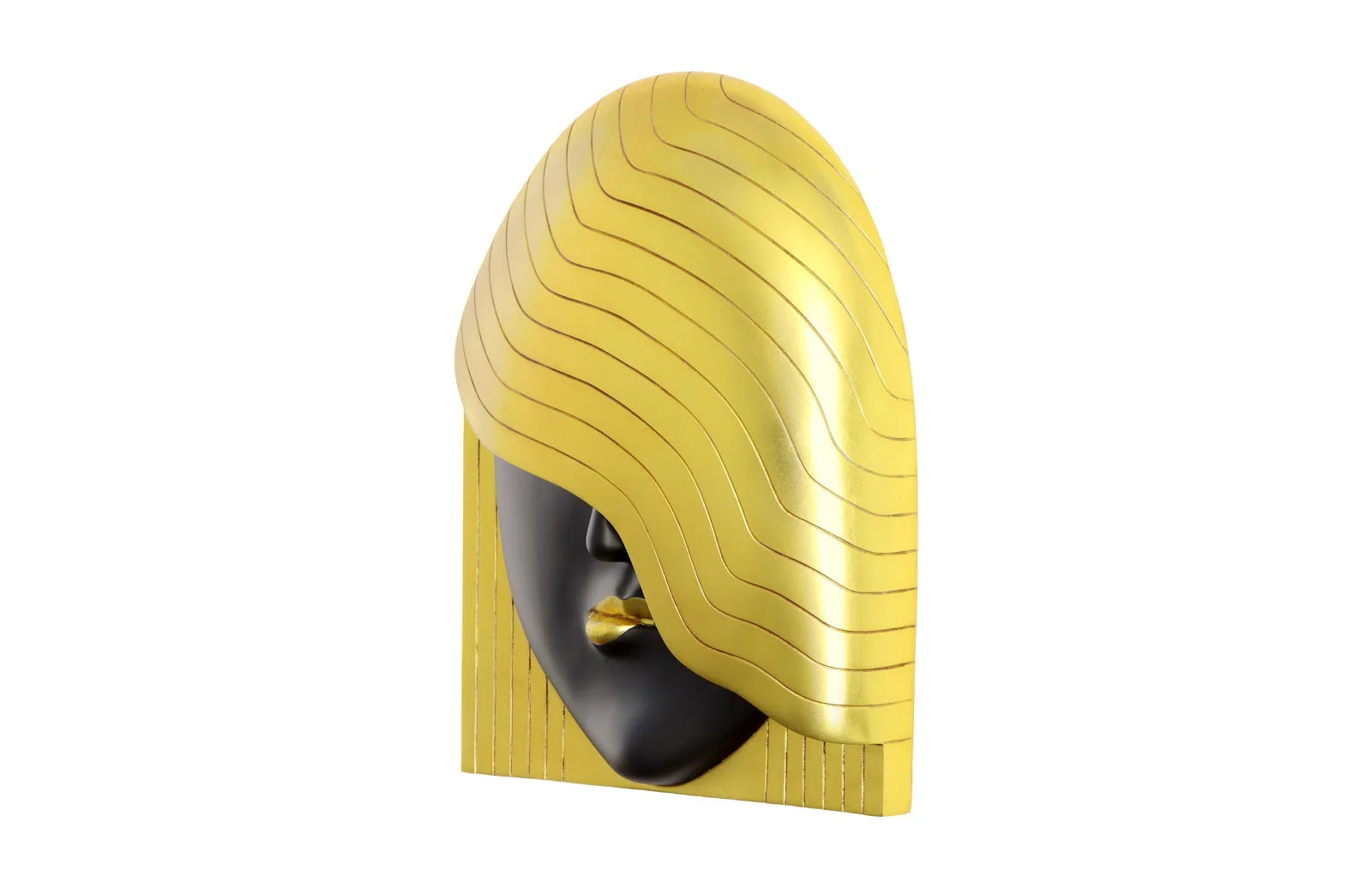 Phillips Collection Fashion Faces Wall Art, Large, Her Left Wave, Black and Gold - Image 3