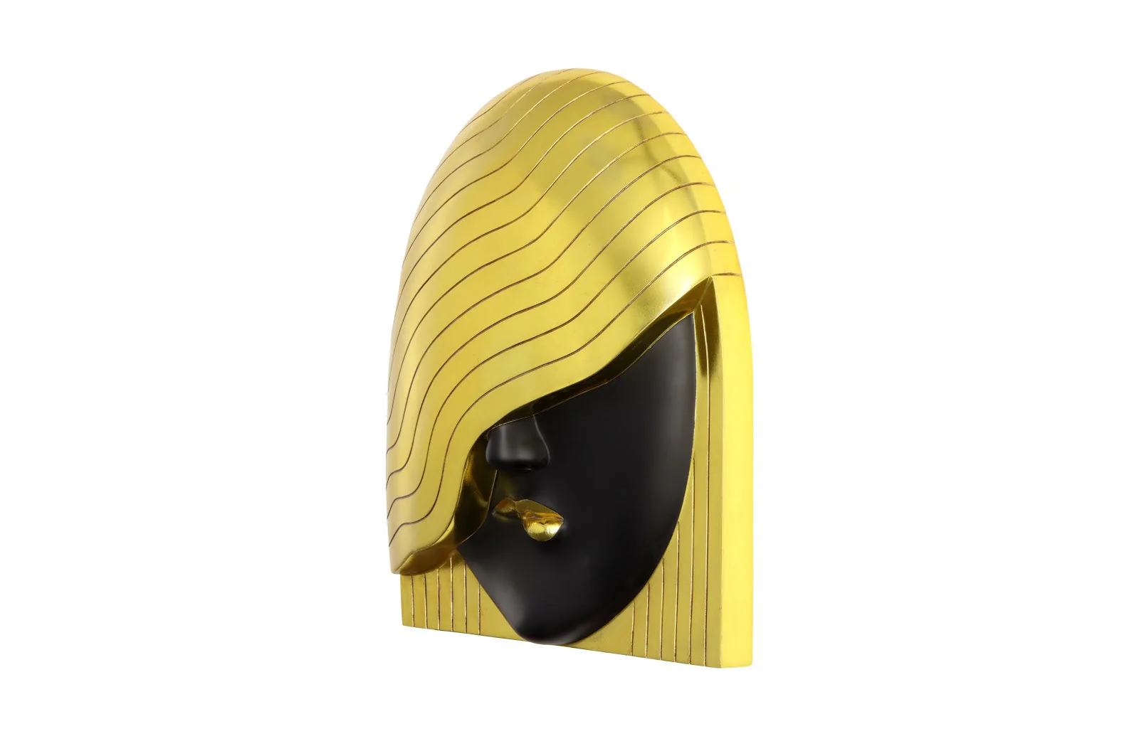 Phillips Collection Fashion Faces Wall Art, Large, Her Right Wave, Black and Gold - Image 3