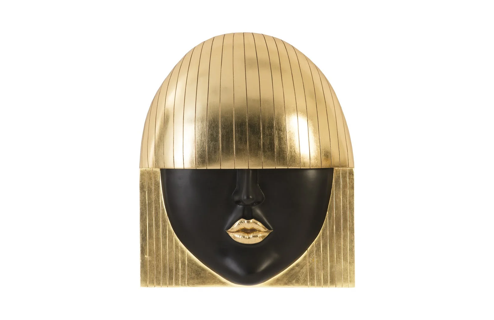 Phillips Collection Fashion Faces Wall Art, Large, Kiss, Black and Gold Leaf