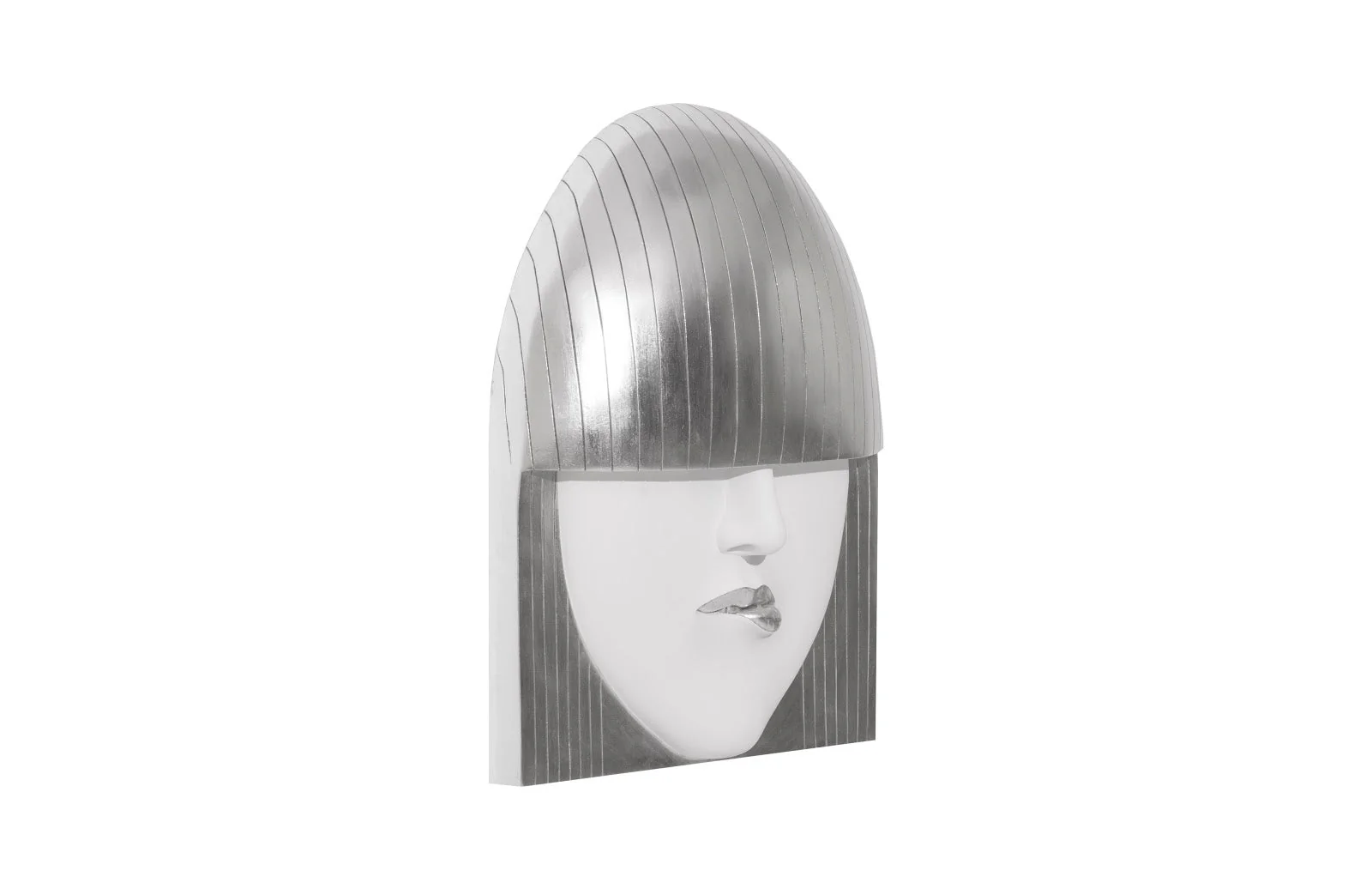 Phillips Collection Fashion Faces Wall Art, Large, Pout, White and Silver Leaf - Image 3