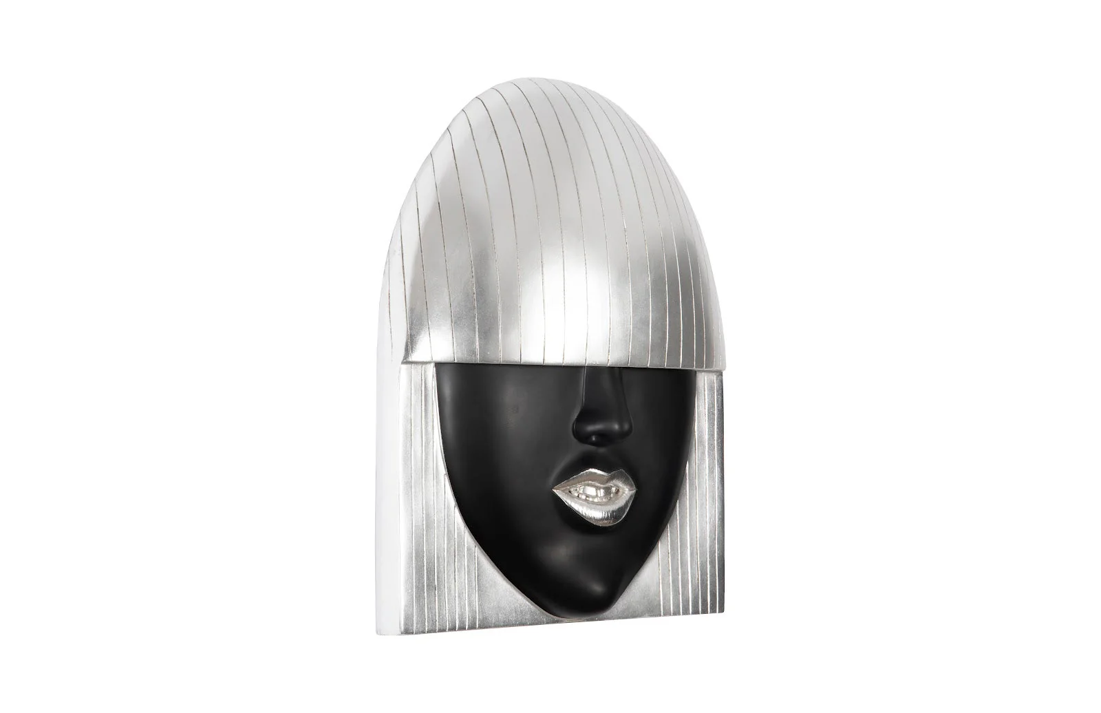 Phillips Collection Fashion Faces Wall Art, Large, Smile, Black and Silver Leaf - Image 3