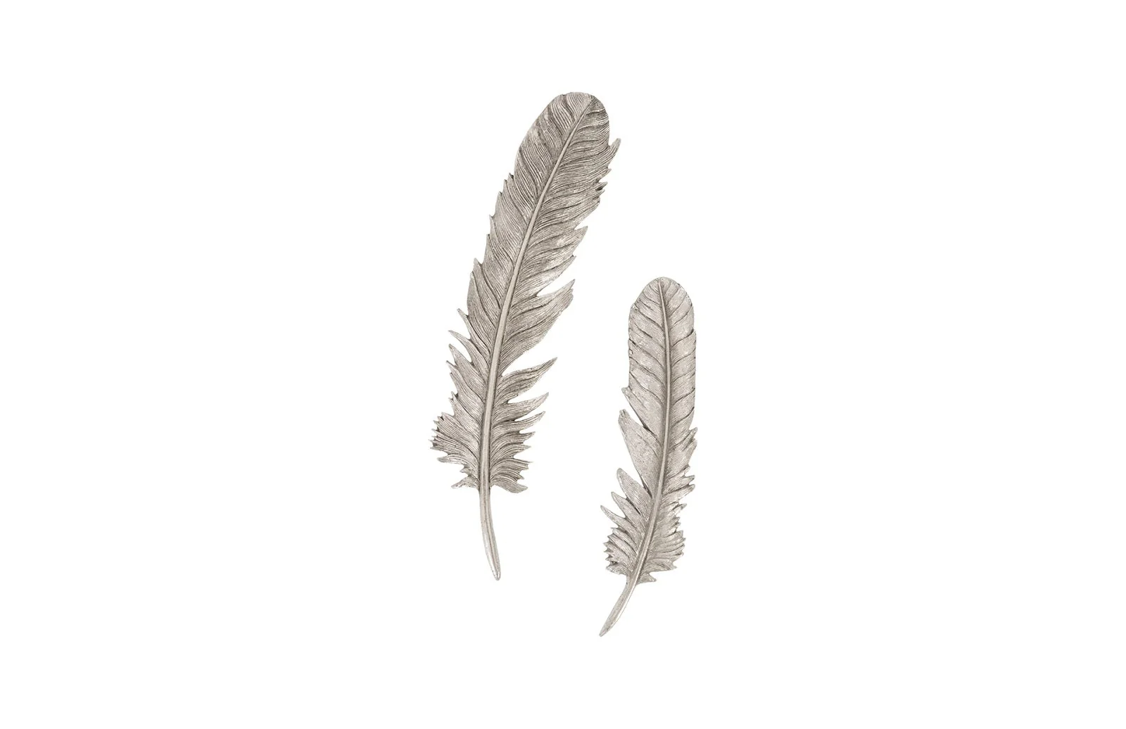 Phillips Collection Feathers Wall Art, Small, Silver Leaf, Set of 2