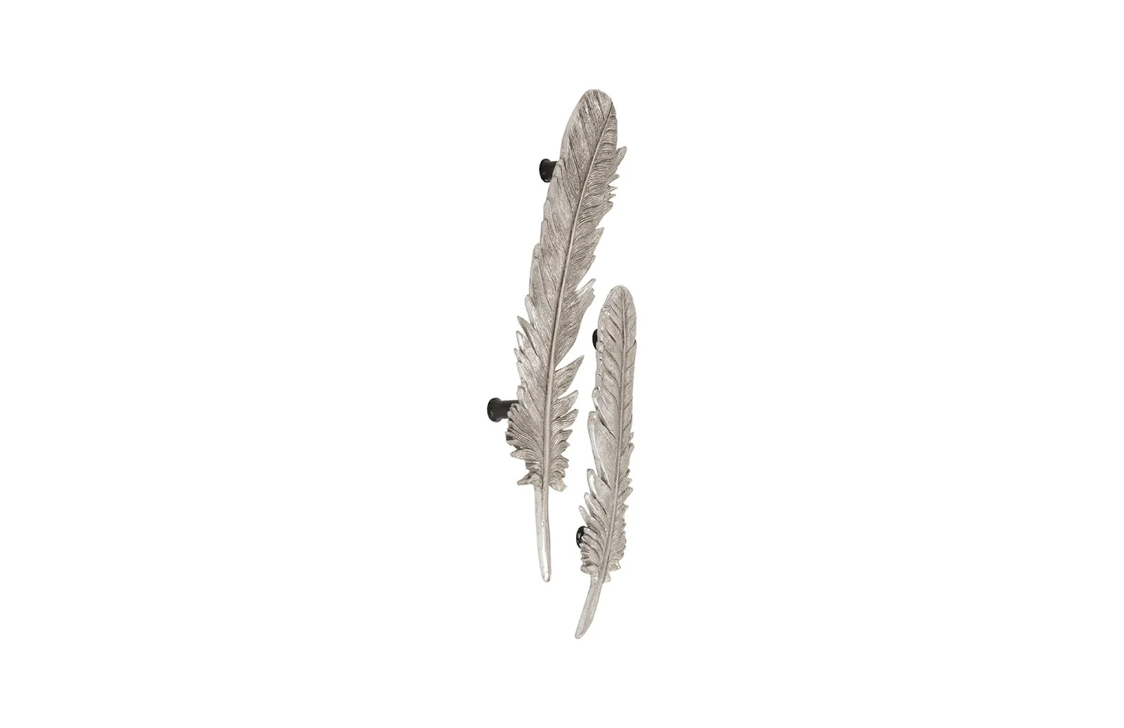 Phillips Collection Feathers Wall Art, Small, Silver Leaf, Set of 2 - Image 2