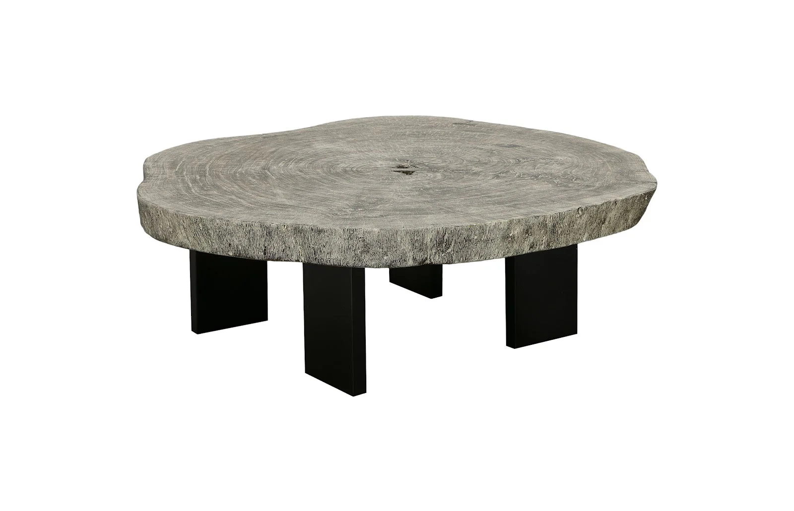 Phillips Collection Floating Coffee Table with Black Legs, Gray Stone, Size Varies