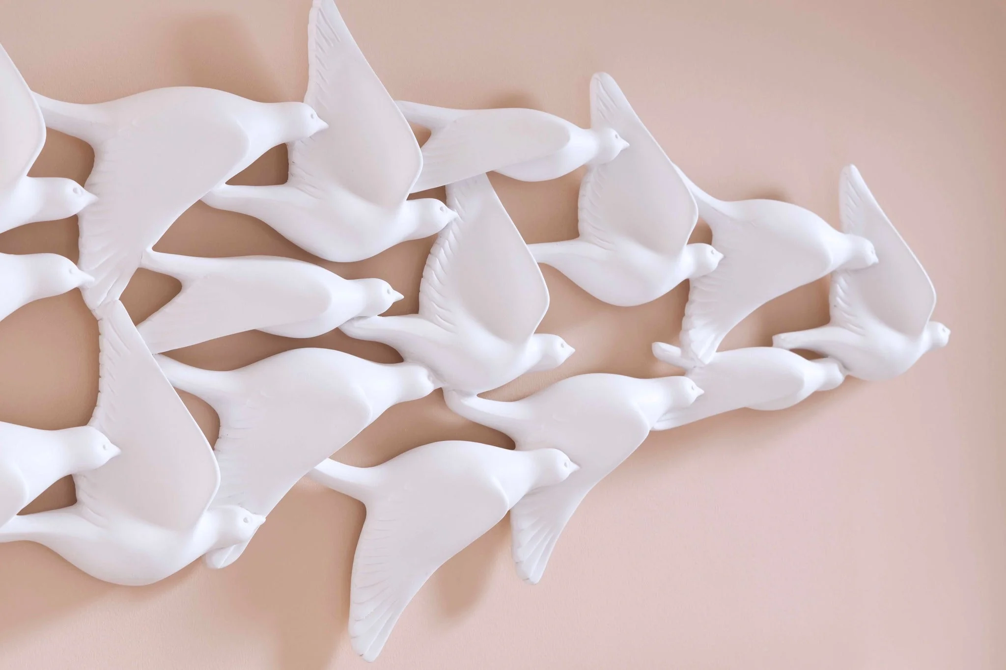 Phillips Collection Flock of Birds Wall Art, Matte White - Image 4